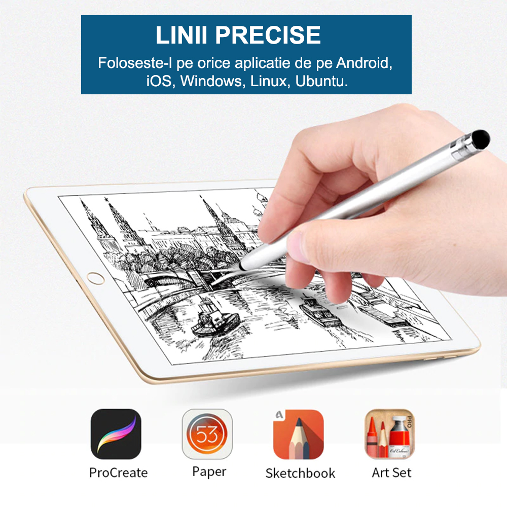 Techsuit (JC01) univerzalna stylus pero - Temno Modra