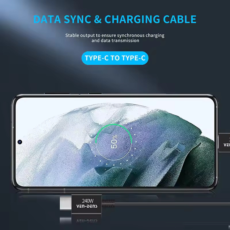 USB - C na USB - C Kabel - 5A - 100W - USB 3.0 PD - Bela