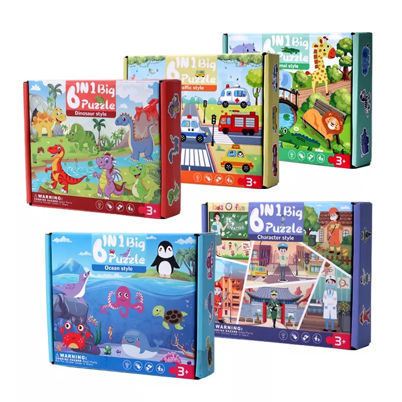 Otroške lesene puzzle - Traffic