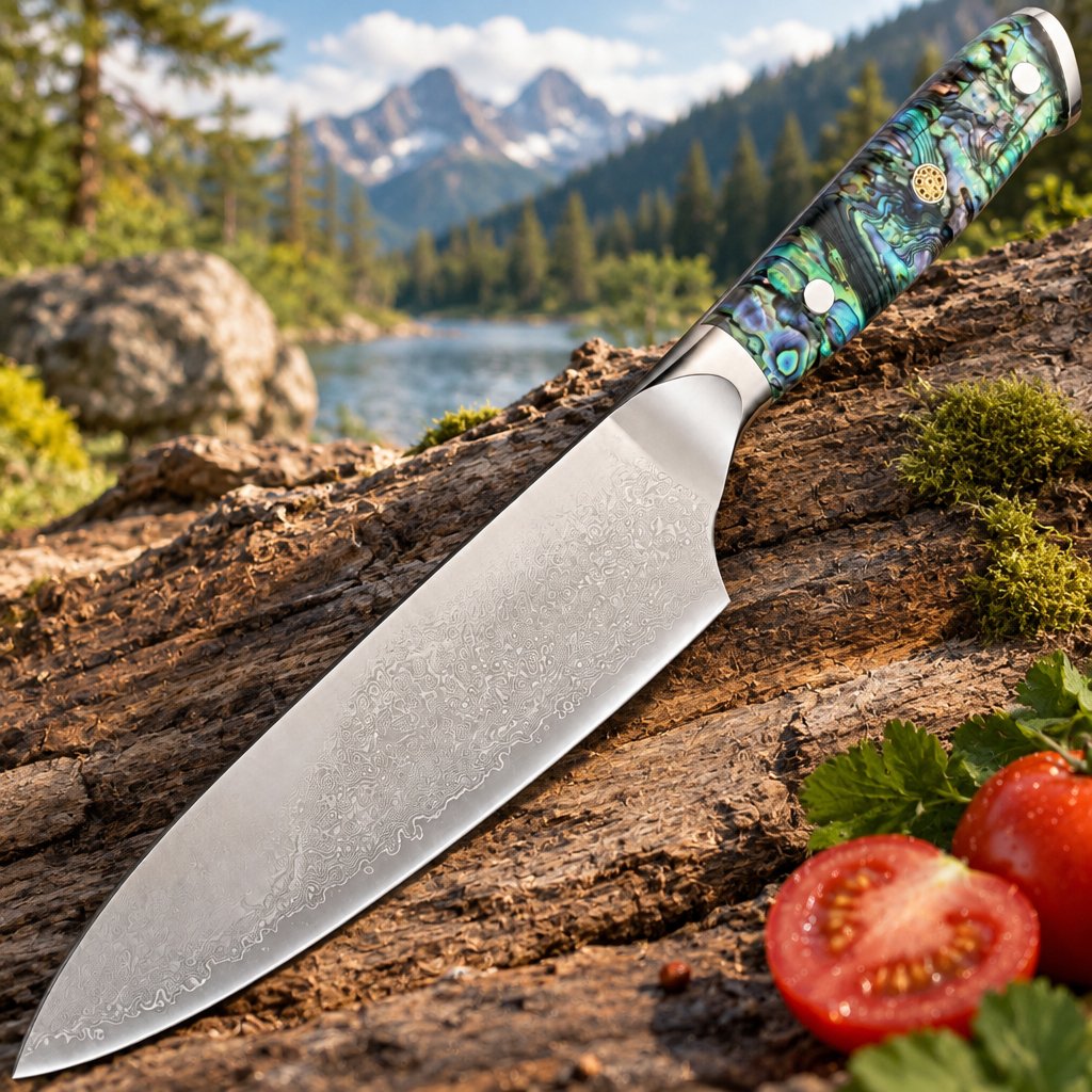 Damastni kuhinjski nož ZI-42074 - Chef / Večbarven / Tip2